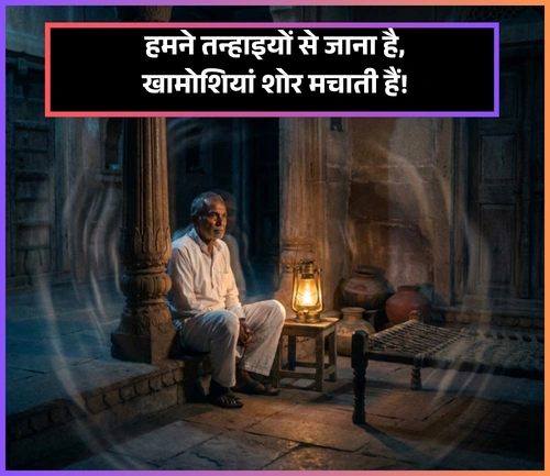 2 Line Khamoshi Akelapan Shayari in Hindi
